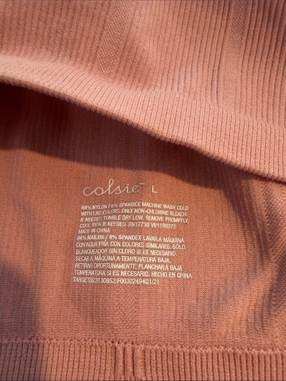 Colsie Ribbed Pink Lettuce-Edge Crop Tank - Picture 3 of 3